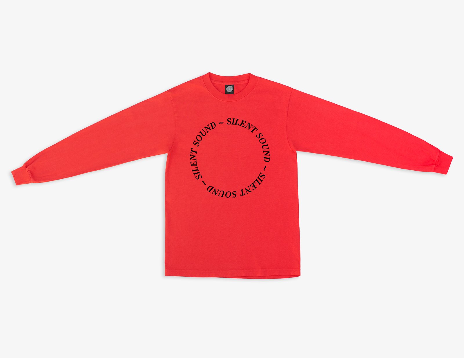 L/S Circle Tee - Tomato Red / Black | Silent Sound Books